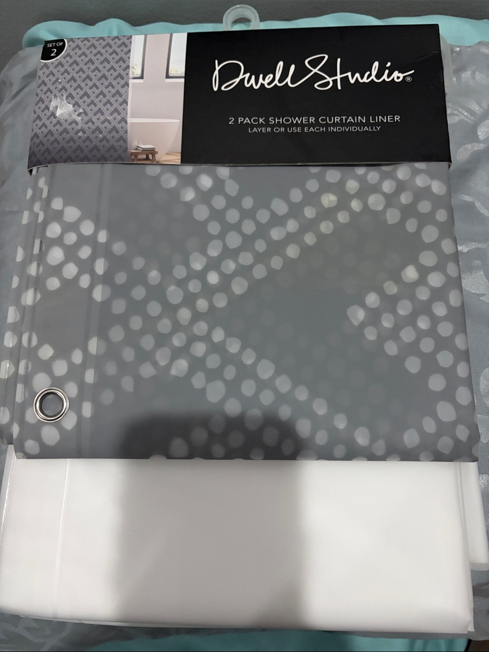 Gray Shower Curtain Liner 2-Pack